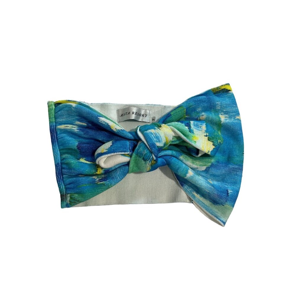 Blue Patterned Crop Top